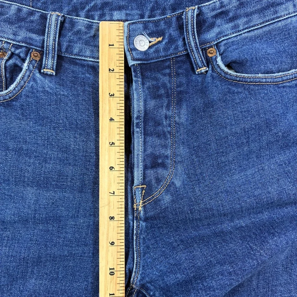 Buck Mason Maverick Slim Jeans Mens 33x34 [Fits 33x33] Button Fly Double Dipped